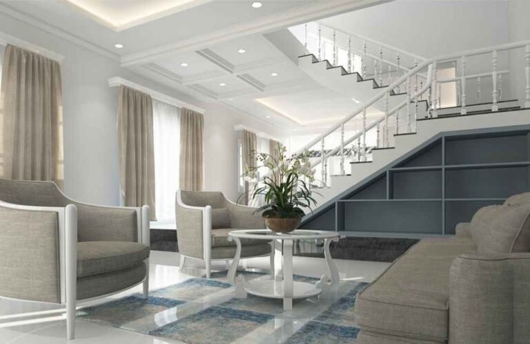 An image of a living room utilizing a sensory home design.