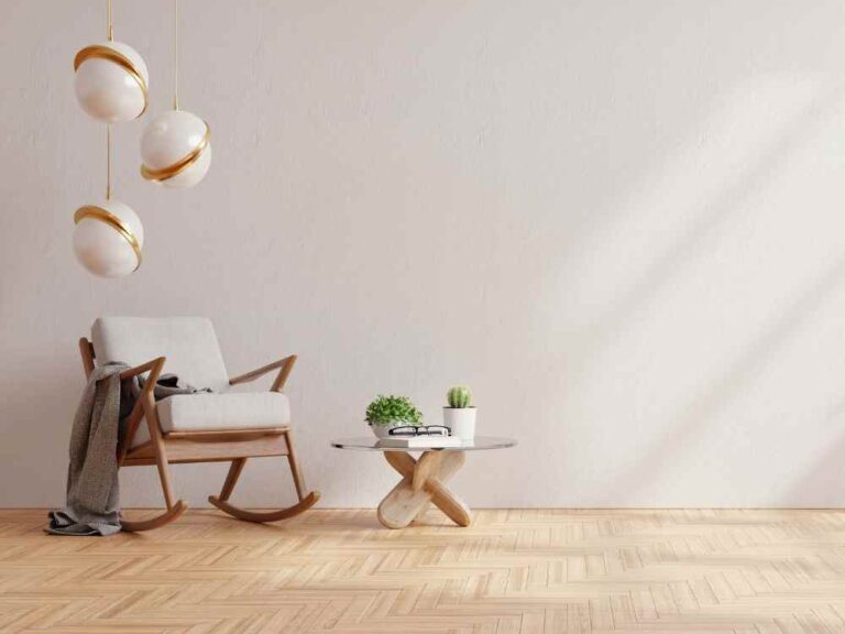 An image of furniture, flooring, and wall paint using neutral colors.