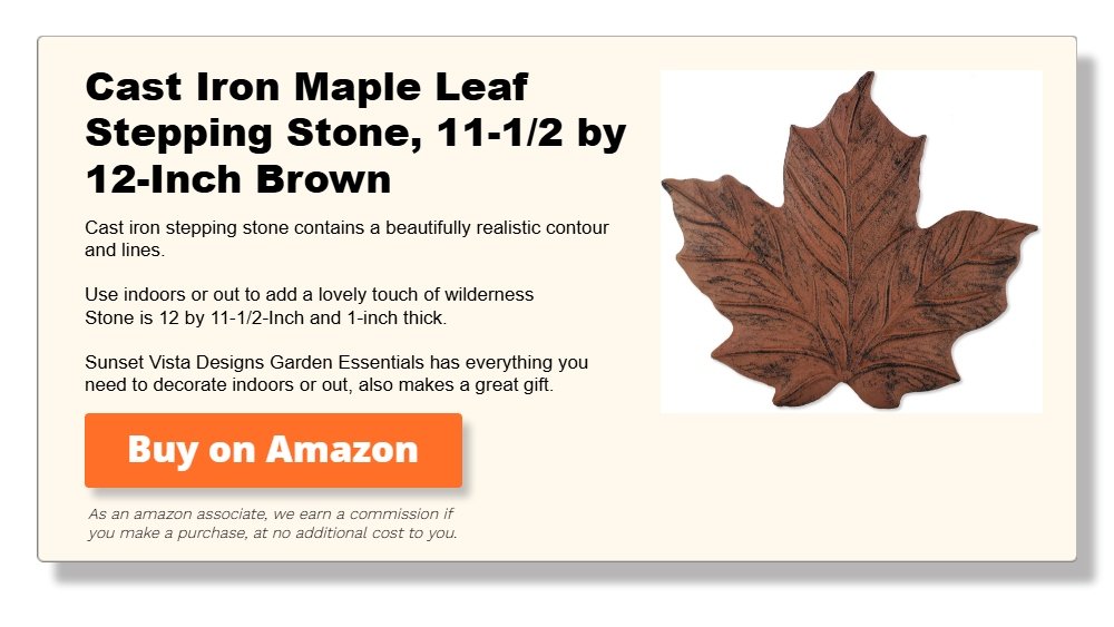 Cast Iron Maple Leaf Stepping Stone