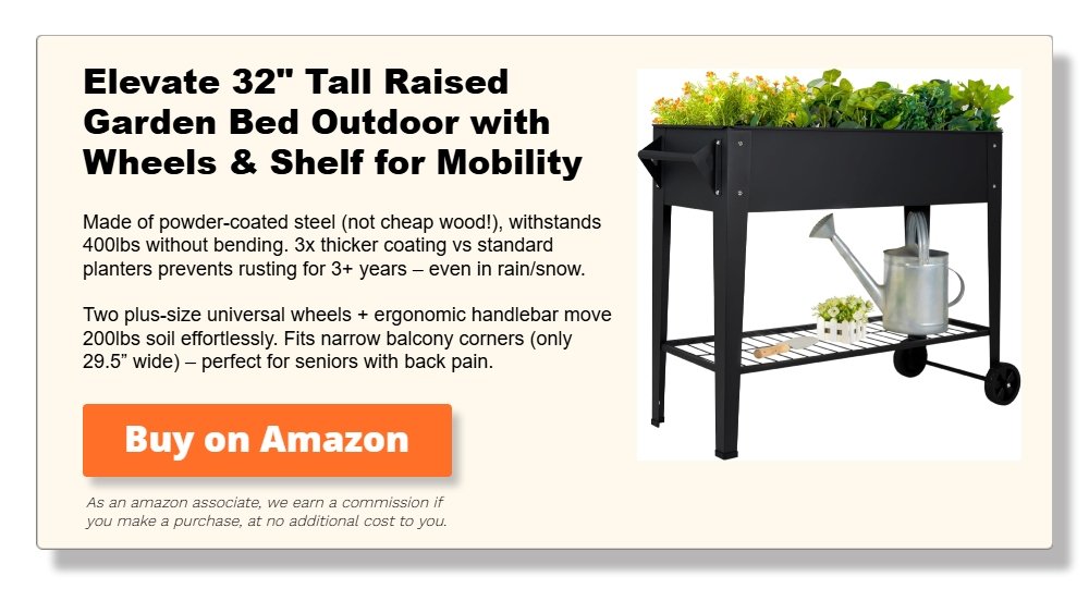 Elevate 32_ Tall Raised Garden Bed Outdoor with Wheels & Shelf for Mobility