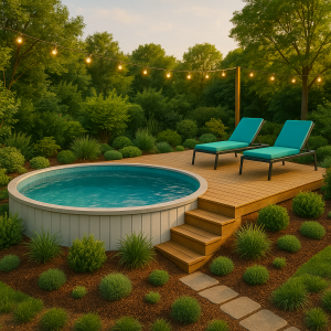 An image of an above ground pool deck.