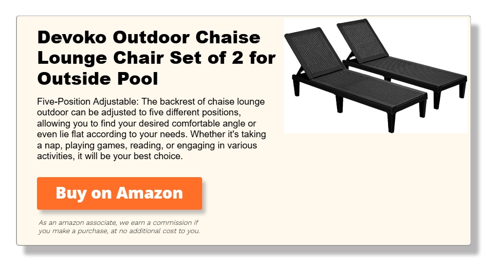 Devoko Outdoor Chaise Lounge Chair Set of 2 for Outside Pool