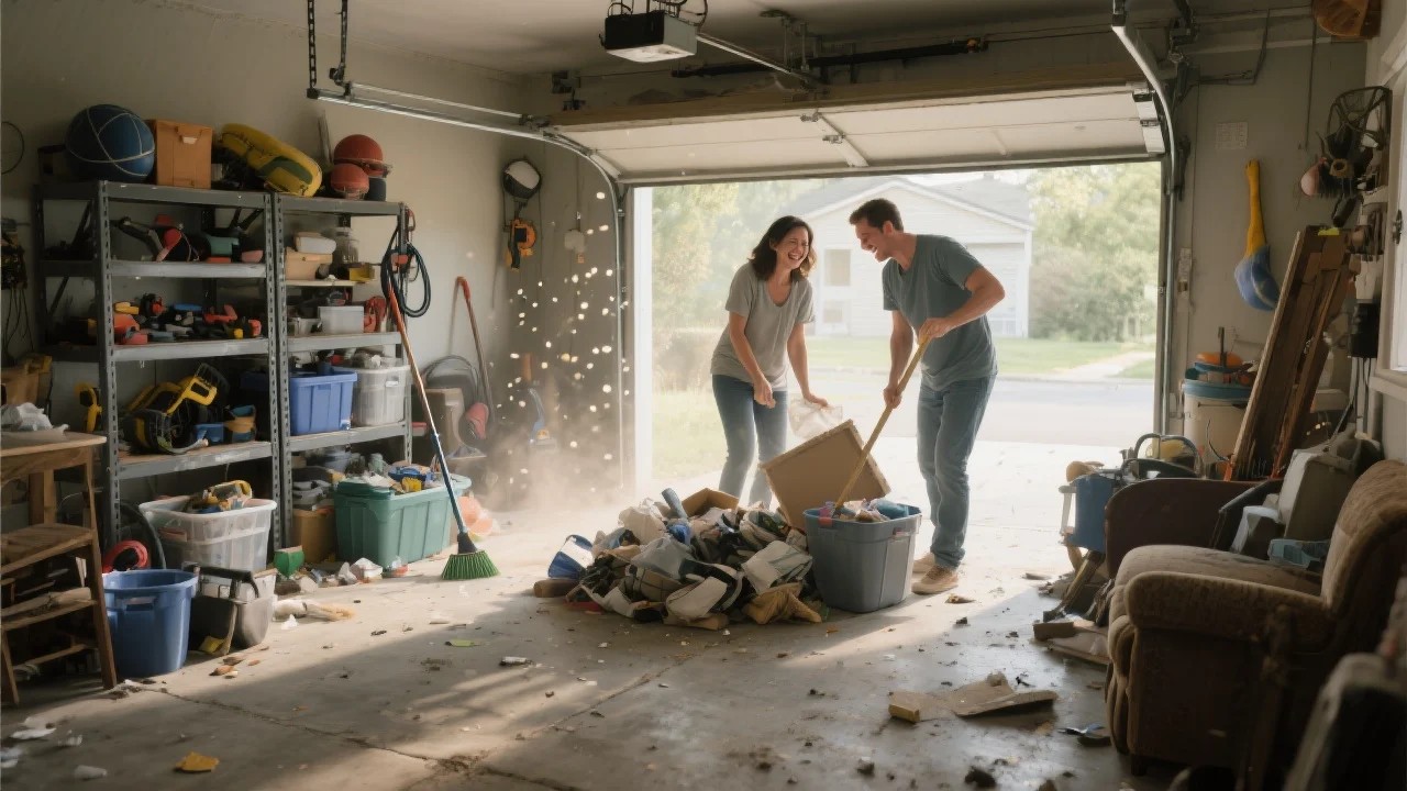 Garages in hoarded homes often become storage overflow zones.