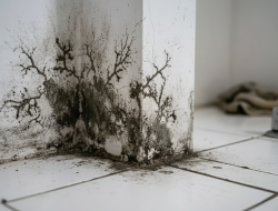 A severe instance of mold from water leakage.