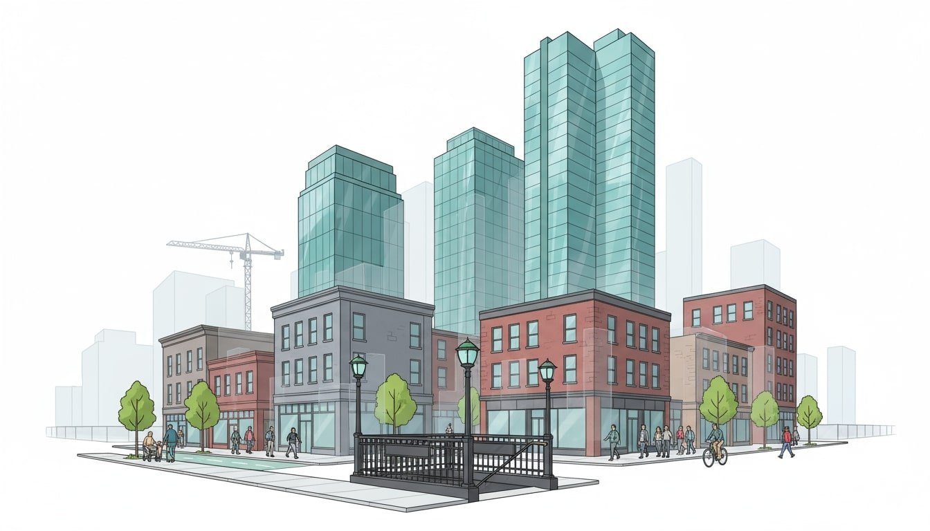 An image of houses in New York City. 