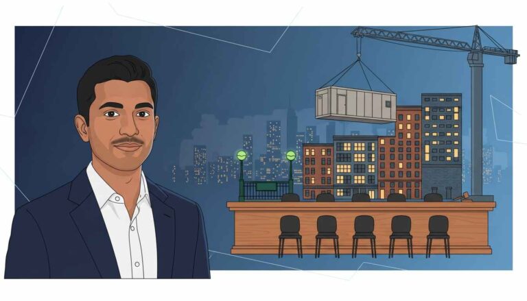 An image of Zohran Mamdani and his NYC housing agenda represented as a cartoon.
