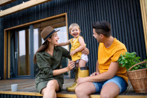 A family enjoying their modular home
