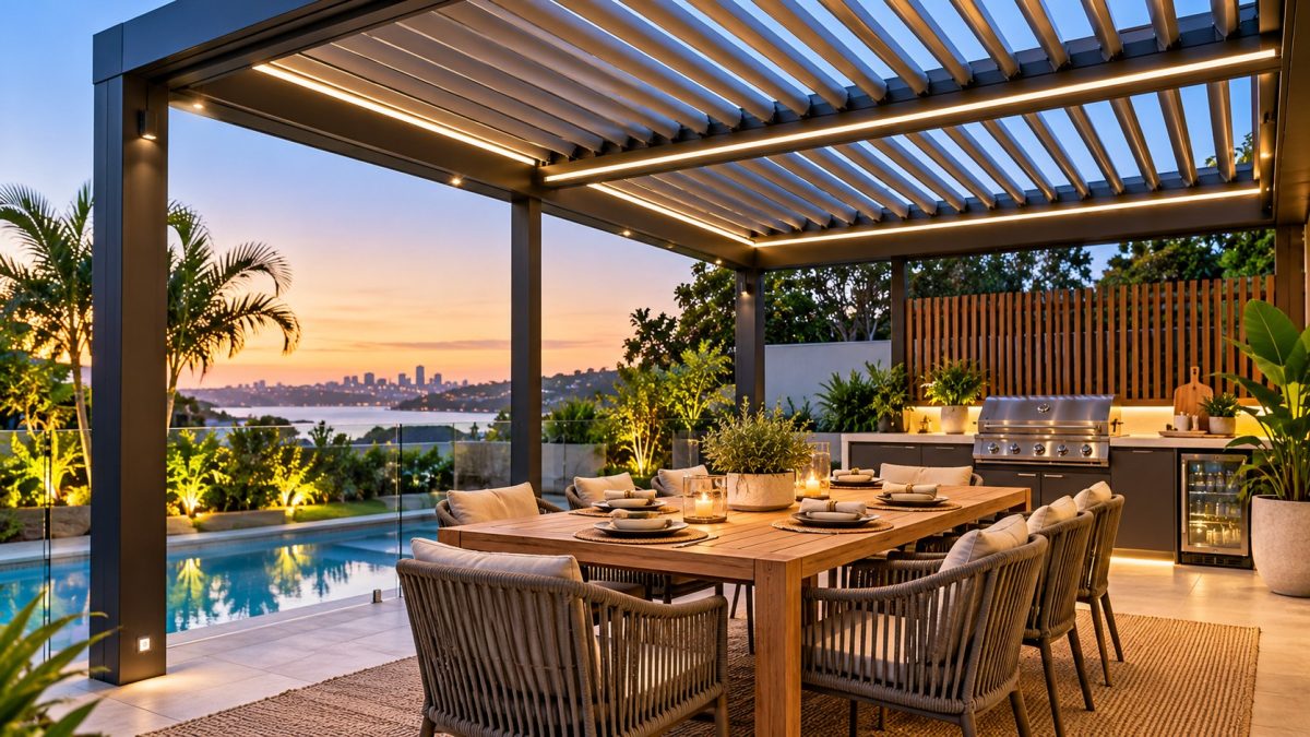 A outdoor dining setting