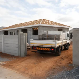 Perimeter fence under construction