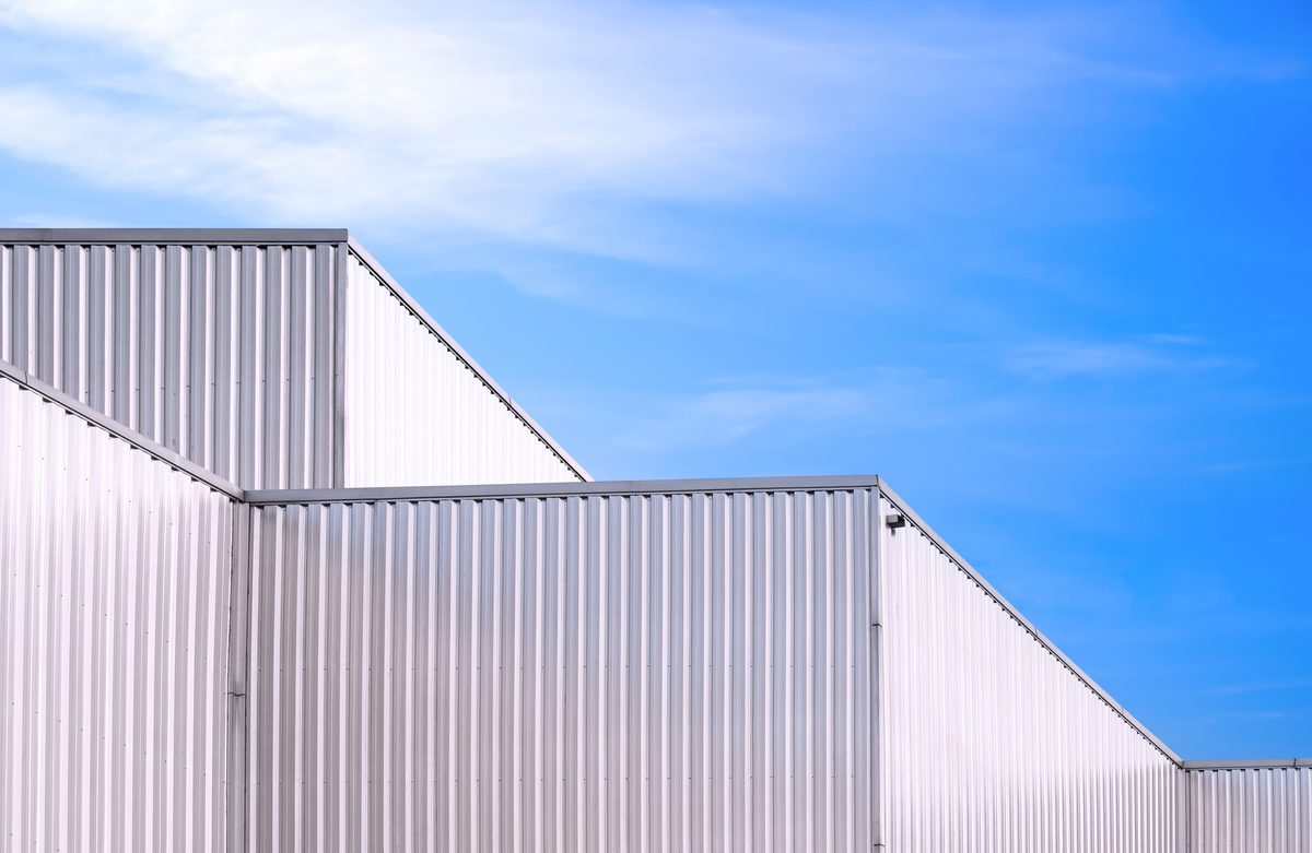 A large steel framed building